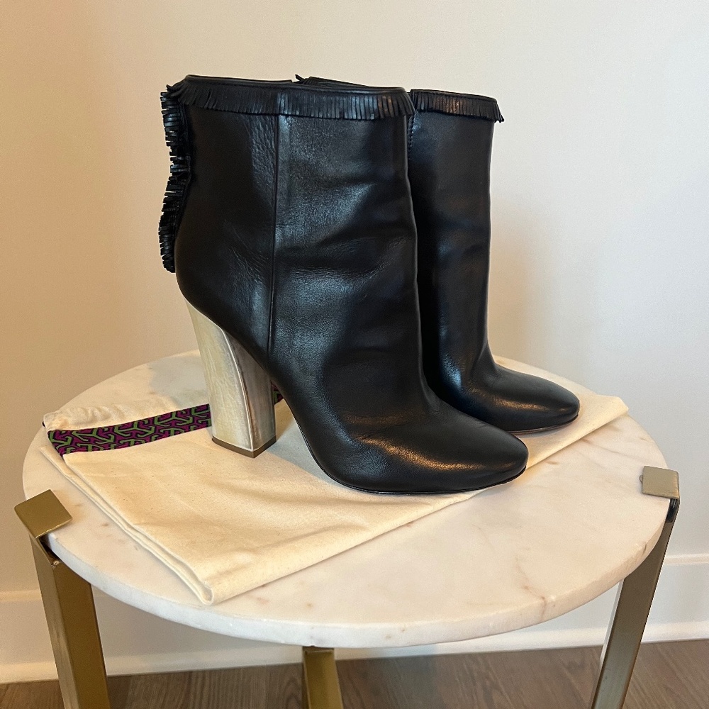 Tory Burch Bandelier Fringe Bootie - Black